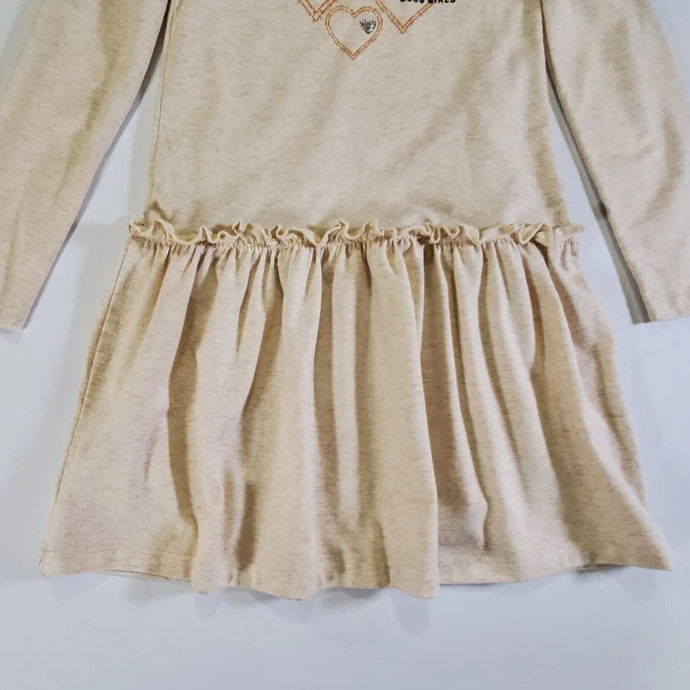 K1261 * BCBG Girls Kind Hearted Sparkly Dress Cream Oatmeal Size S (4/5)